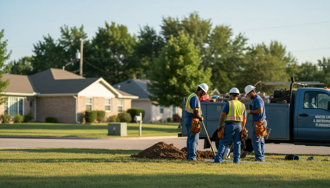 Residential water line and bathroom plumbing service in Lewisville, AR